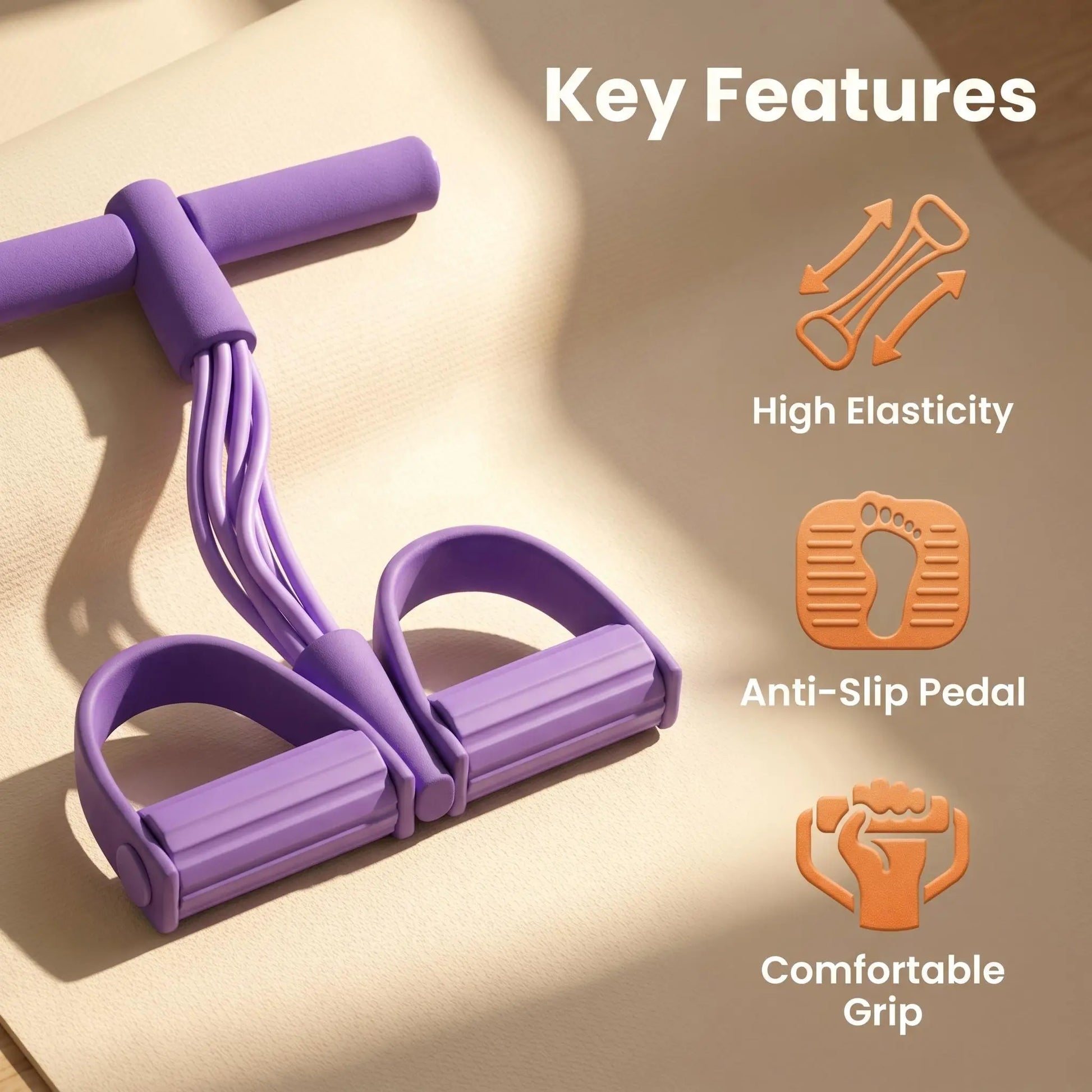 6-Strand Heavy Duty Abdominal Crunch Fitness Equipment – Leg & Core Workout, Sit-Up Assist, Home Gym Exercise